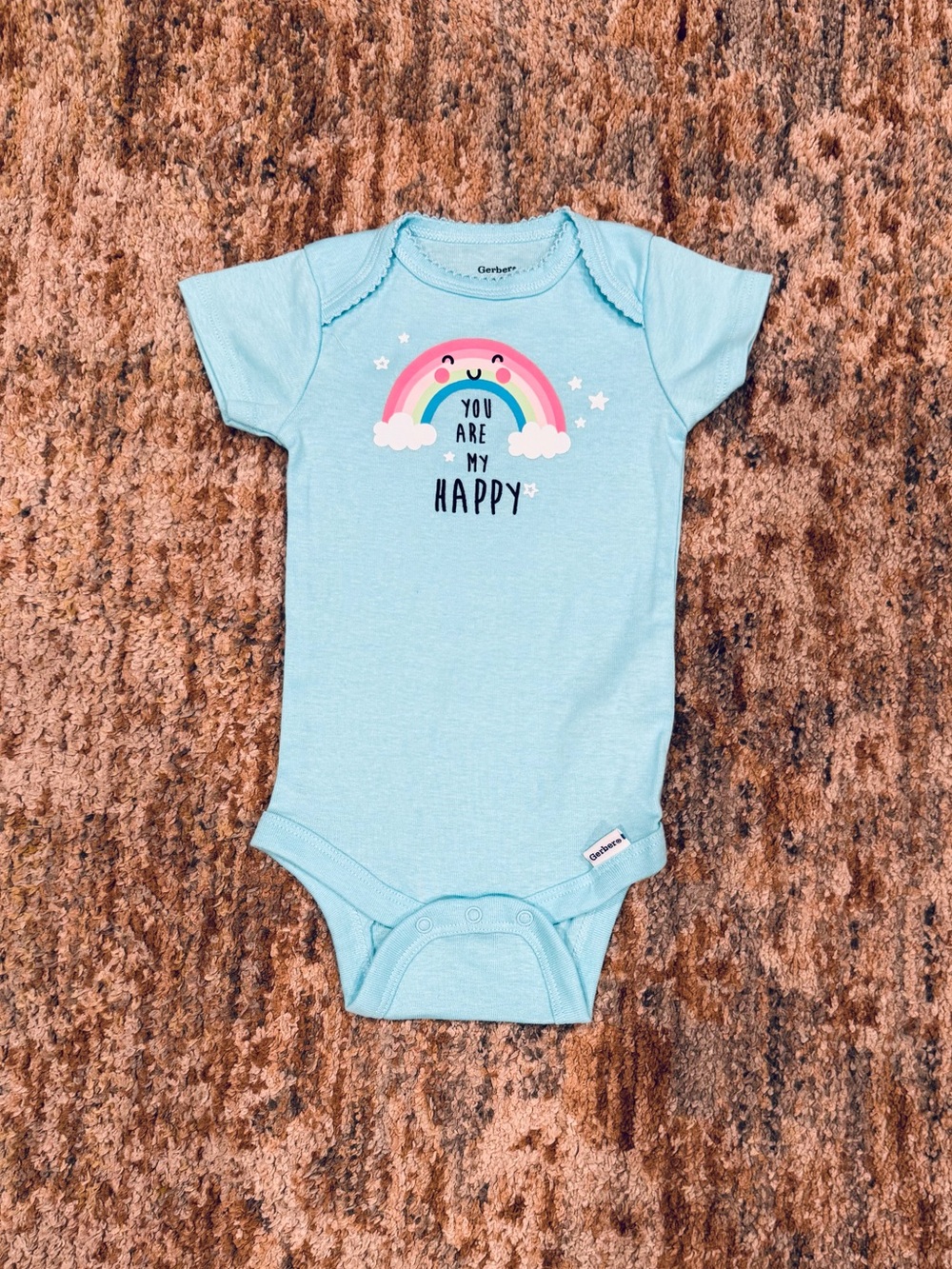 Gerber You Are My Happy Rainbow Short Sleeve Onesies Bodysuit